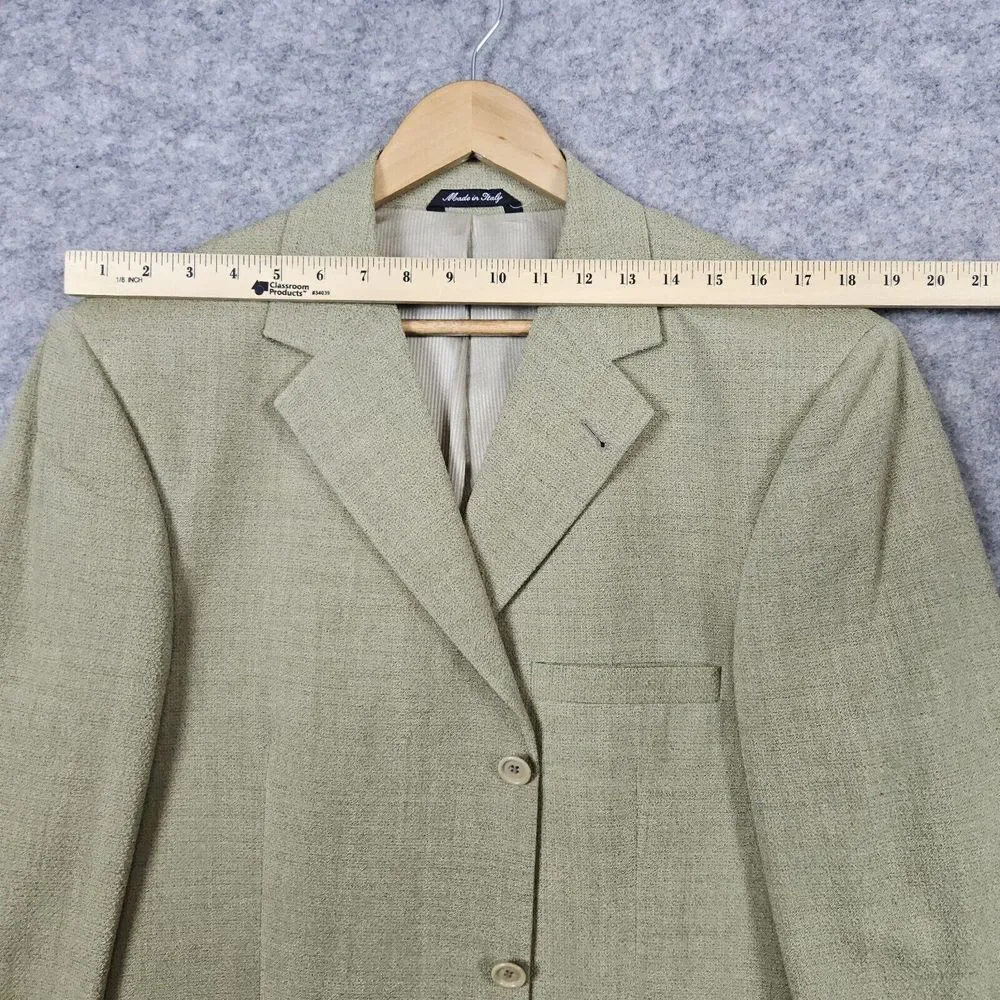 Zanetti Men's Blazer Yellow-Green Size 43R‎ Bozzalla & Lesna Super 100s Wool